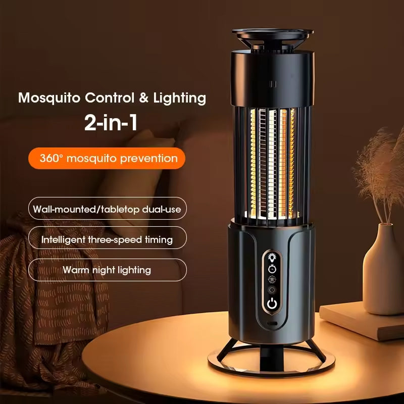 Indoor Insect Trap | 365nm UV & 3000V Grid | 200m² Coverage | 3 Timer Modes | Night Light | USB