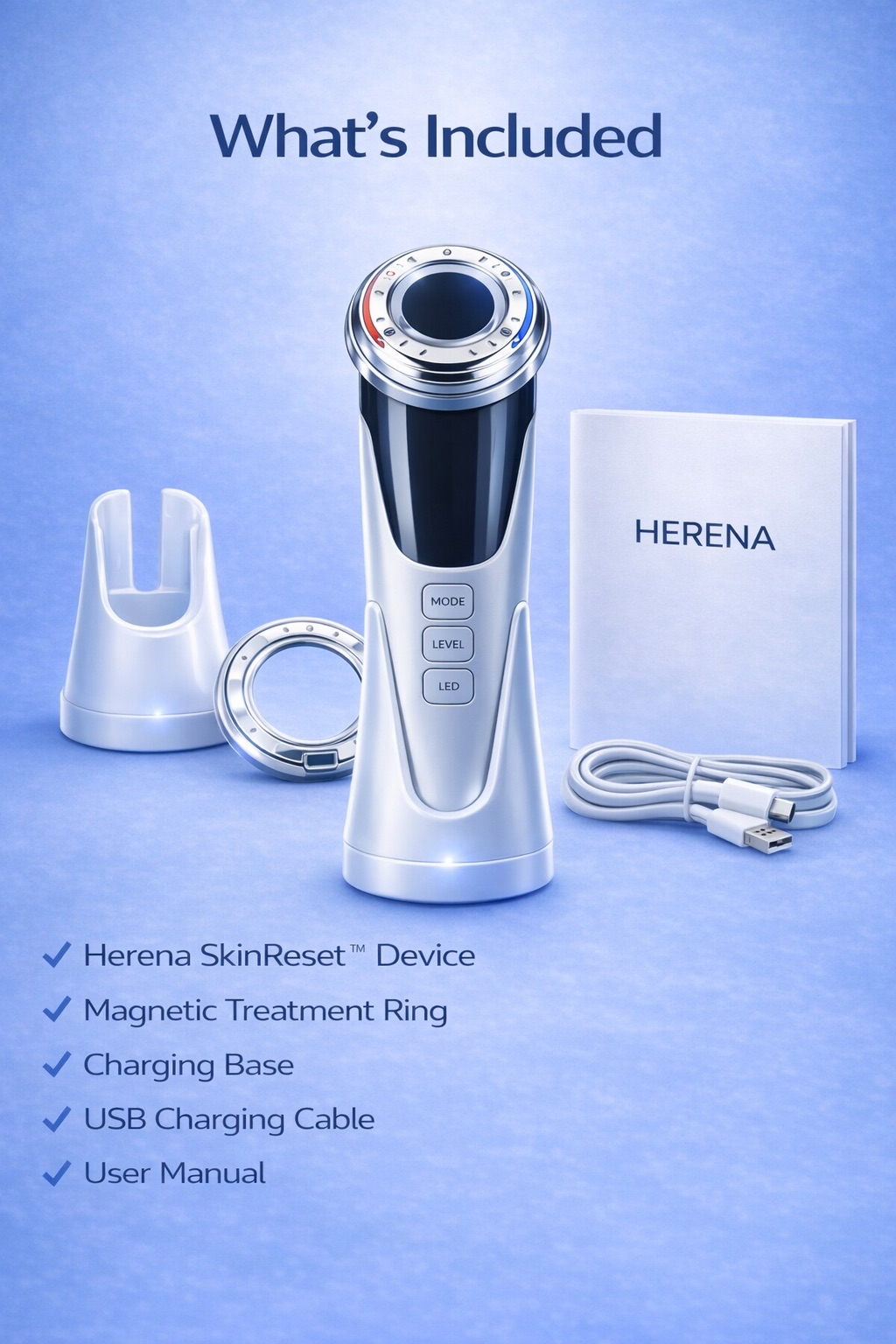 Herena SkinReset™ 5-In-1 Red & Blue Light Thermal Facial Device