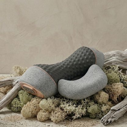 Cervical Massage Pillow | 42°C Heat Therapy | Deep Tissue Vibration | Air Decompression | Grey