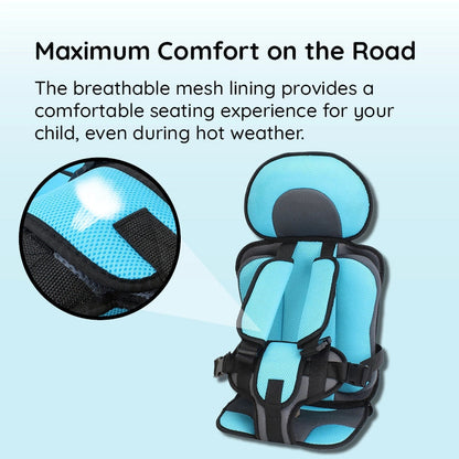 Child Car Seat Cushion | Integrated Seatbelt Guide | Ages 0–12 | Small & Large | 8 Colours