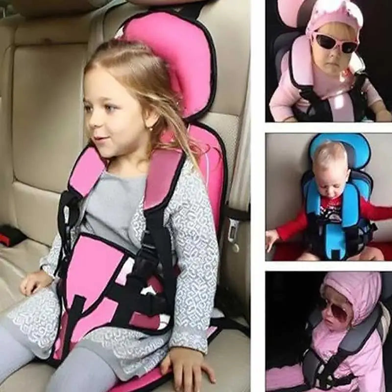 Child Car Seat Cushion | Integrated Seatbelt Guide | Ages 0–12 | Small & Large | 8 Colours