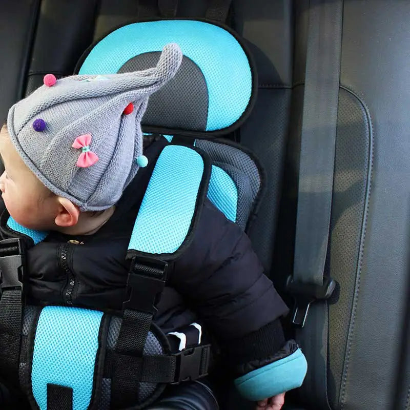 Child Car Seat Cushion | Integrated Seatbelt Guide | Ages 0–12 | Small & Large | 8 Colours