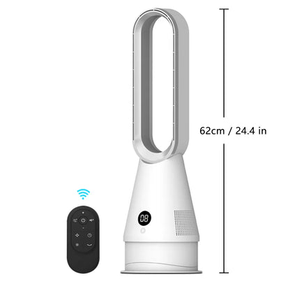 Bladeless 2-in-1 Space Heater & Fan | 80° Oscillation | Remote Control | Timer