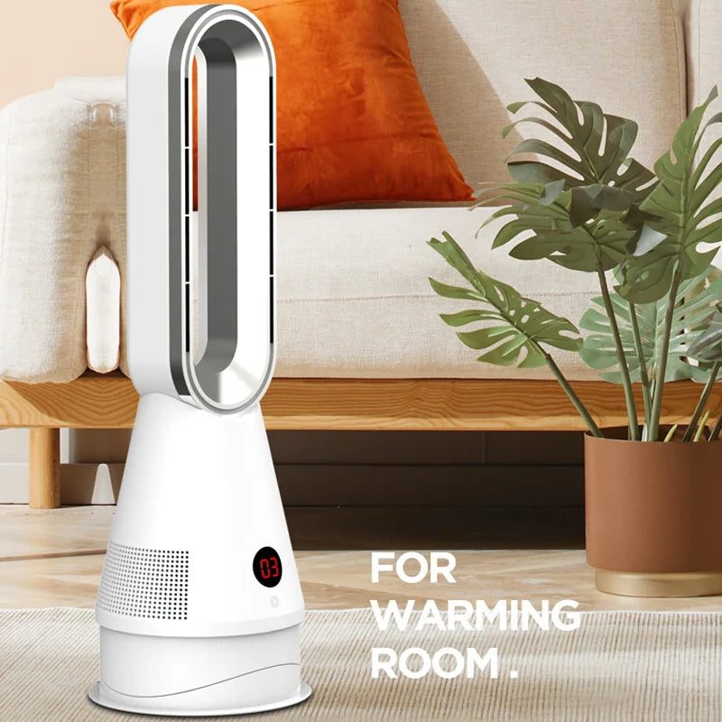 Bladeless 2-in-1 Space Heater & Fan | 80° Oscillation | Remote Control | Timer