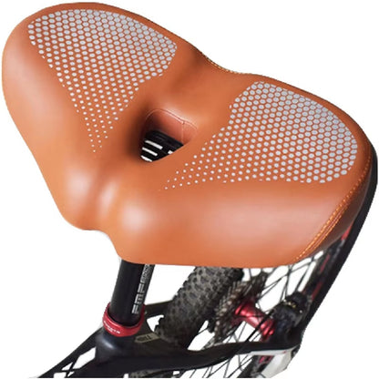 Noseless Bike Seat | Oversized | Shock Absorption | Optional LED Light | Black & Brown