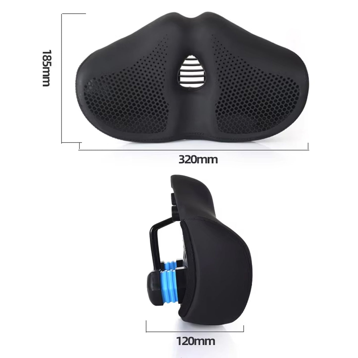 Noseless Bike Seat | Oversized | Shock Absorption | Optional LED Light | Black & Brown