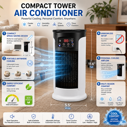 Compact Evaporative Air Cooler | USB Powered | Personal Desk Cooling | Energy Efficient