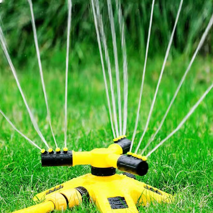 360° Rotating Garden Sprinkler | 4 Adjustable Nozzles | Expandable Reach | Hose Compatible