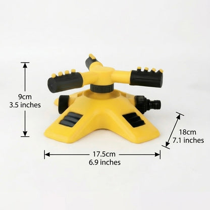 360° Rotating Garden Sprinkler | 4 Adjustable Nozzles | Expandable Reach | Hose Compatible