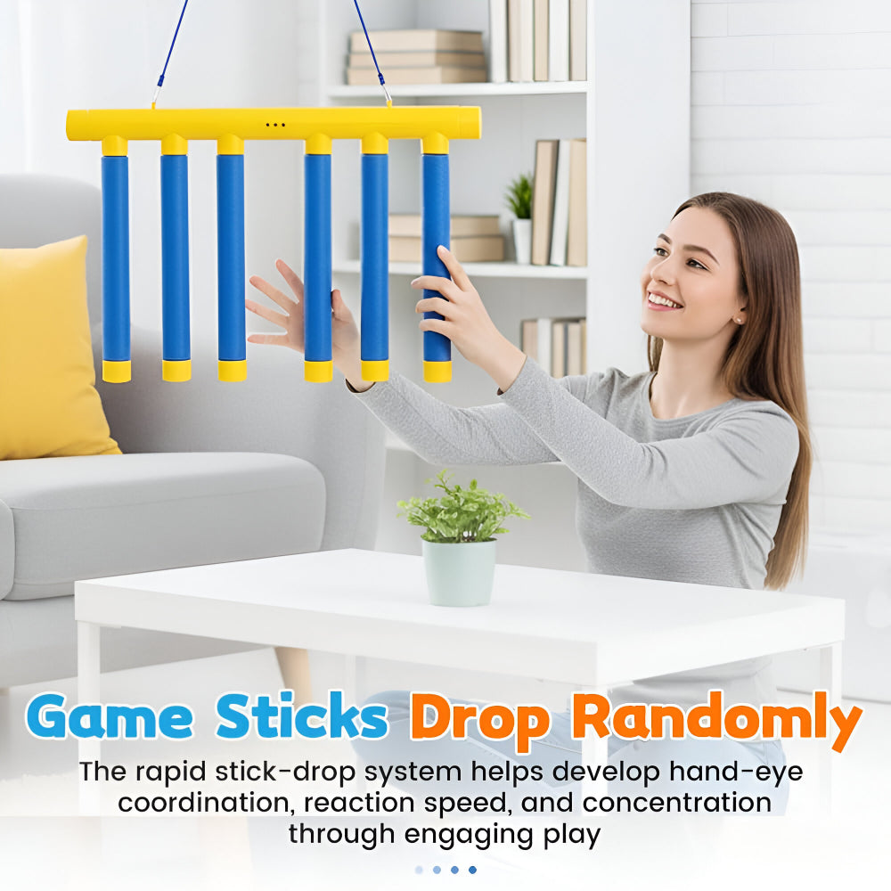 Kids Reflex Trainer | 3 Speed Settings | Random Drop Timing | USB Rechargeable | Blue & Yellow