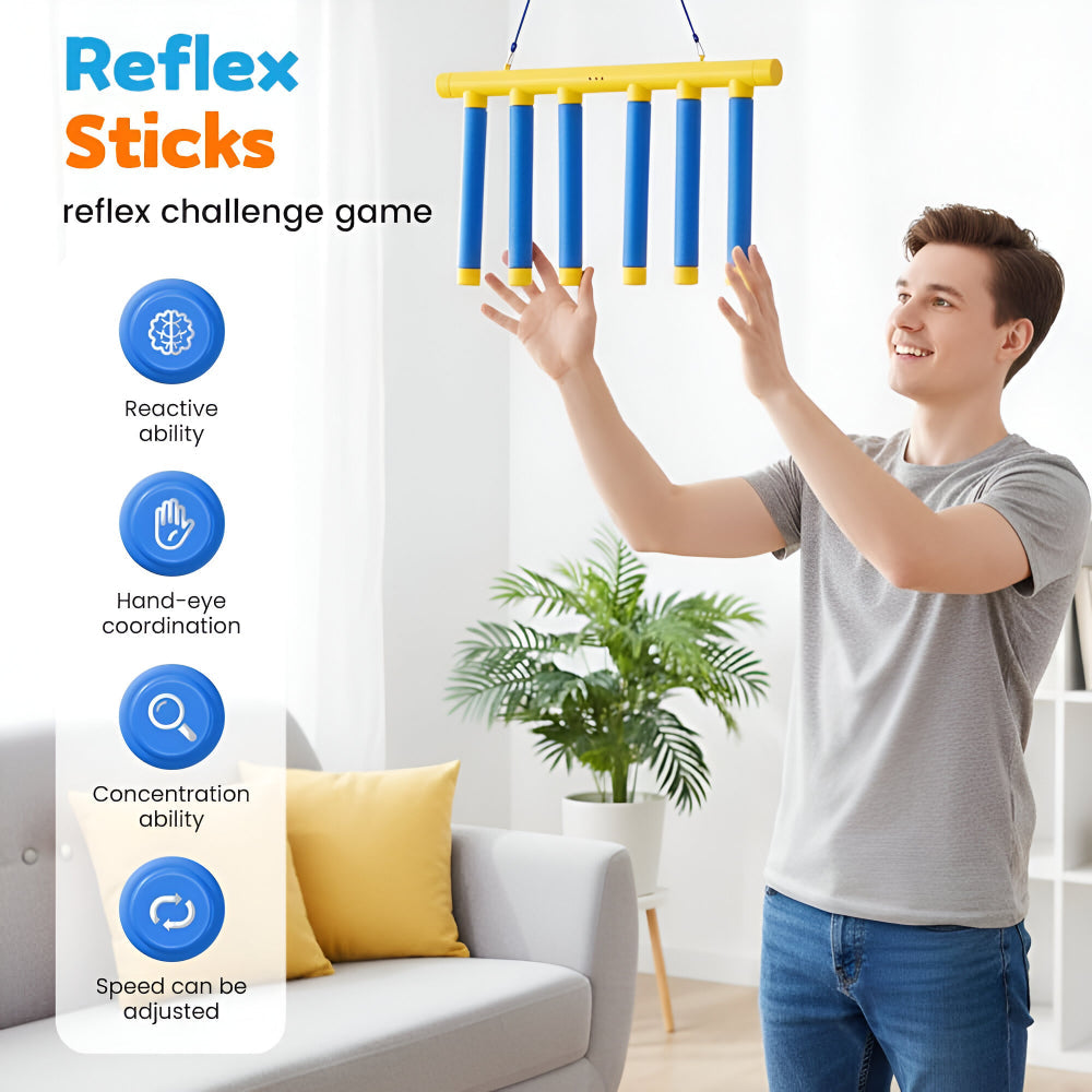 Kids Reflex Trainer | 3 Speed Settings | Random Drop Timing | USB Rechargeable | Blue & Yellow