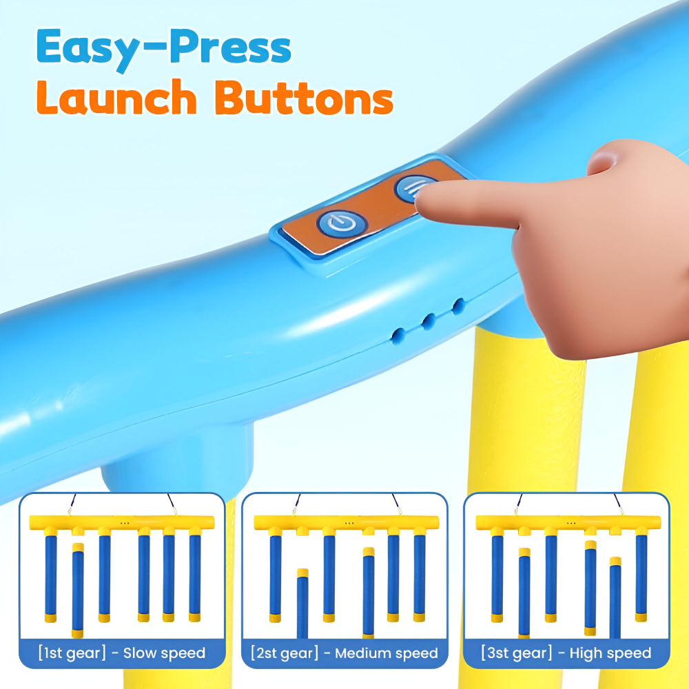 Kids Reflex Trainer | 3 Speed Settings | Random Drop Timing | USB Rechargeable | Blue & Yellow