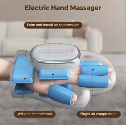 Air Compression Hand Massager | Heat | 3 Modes | 5 Intensity Levels | 2000mAh Rechargeable