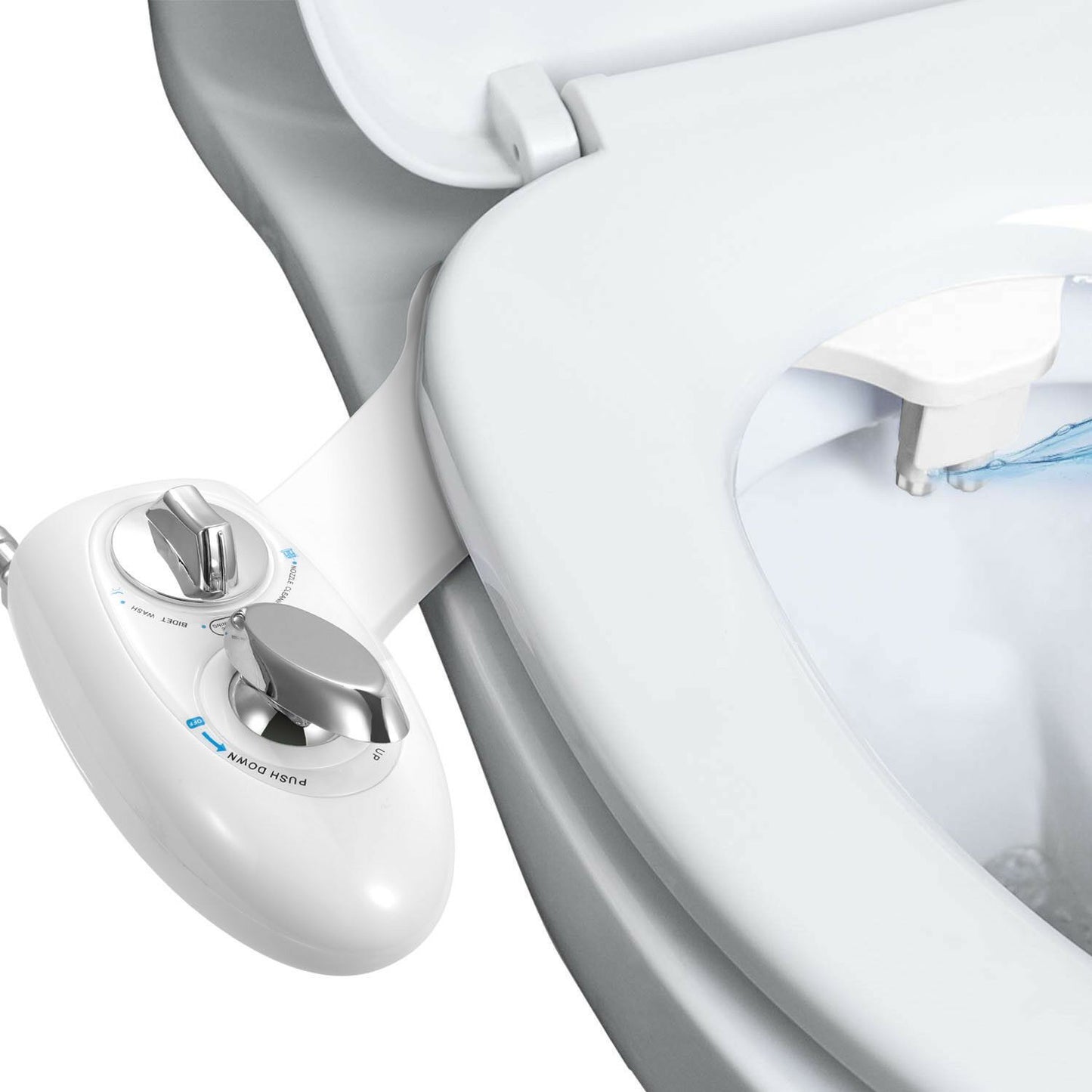 Cold Water Bidet Attachment | Dual Nozzle | Self-Cleaning | Rear & Front Wash | Fits Most Toilets