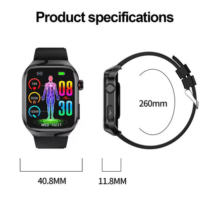 ECG Smart Watch | 2.04" AMOLED | IP68 | Bluetooth Calling | 650mAh | Heart Rate & Sleep