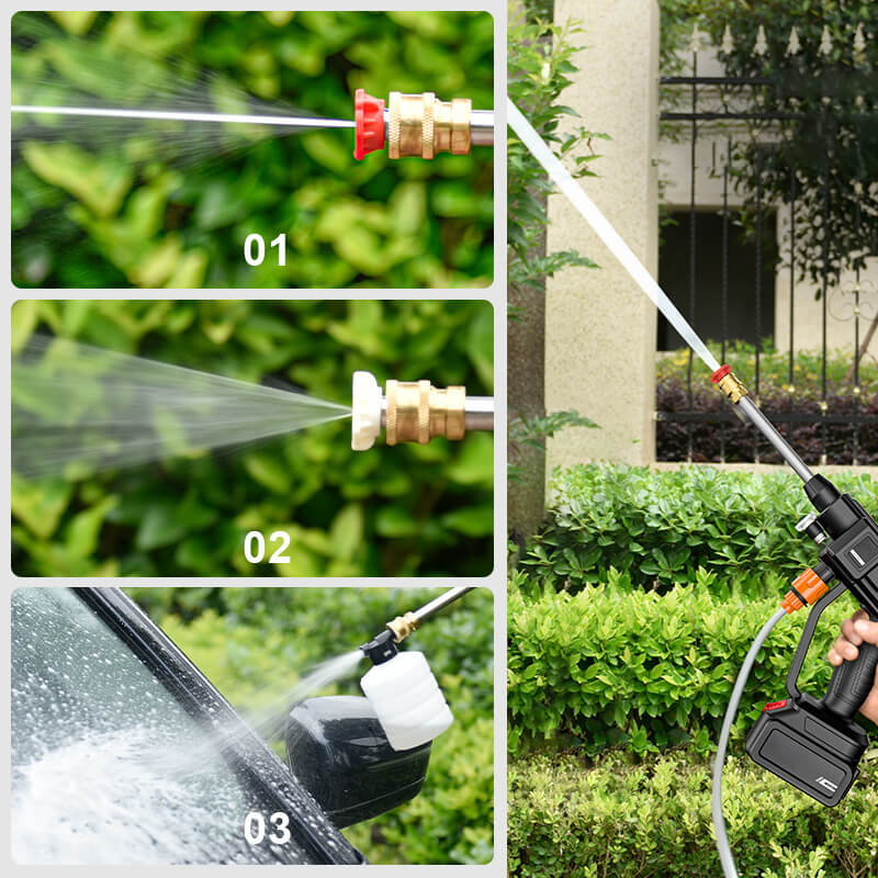 Cordless Pressure Washer | 30 Bar | 35000mAh | 160 Min | 3-in-1 Nozzle | 1.27kg