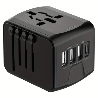 Universal Travel Adapter | 150+ Countries | USB Ports | Safety Shutters | 4 Colours