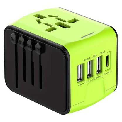 Universal Travel Adapter | 150+ Countries | USB Ports | Safety Shutters | 4 Colours