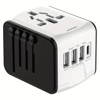 Universal Travel Adapter | 150+ Countries | USB Ports | Safety Shutters | 4 Colours