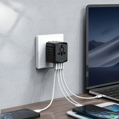 Universal Travel Adapter | 150+ Countries | USB Ports | Safety Shutters | 4 Colours