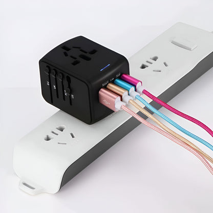 Universal Travel Adapter | 150+ Countries | USB Ports | Safety Shutters | 4 Colours
