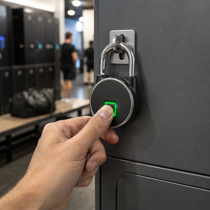 Fingerprint Padlock | Biometric & Bluetooth | IP65 | 10 Fingerprints | USB Rechargeable