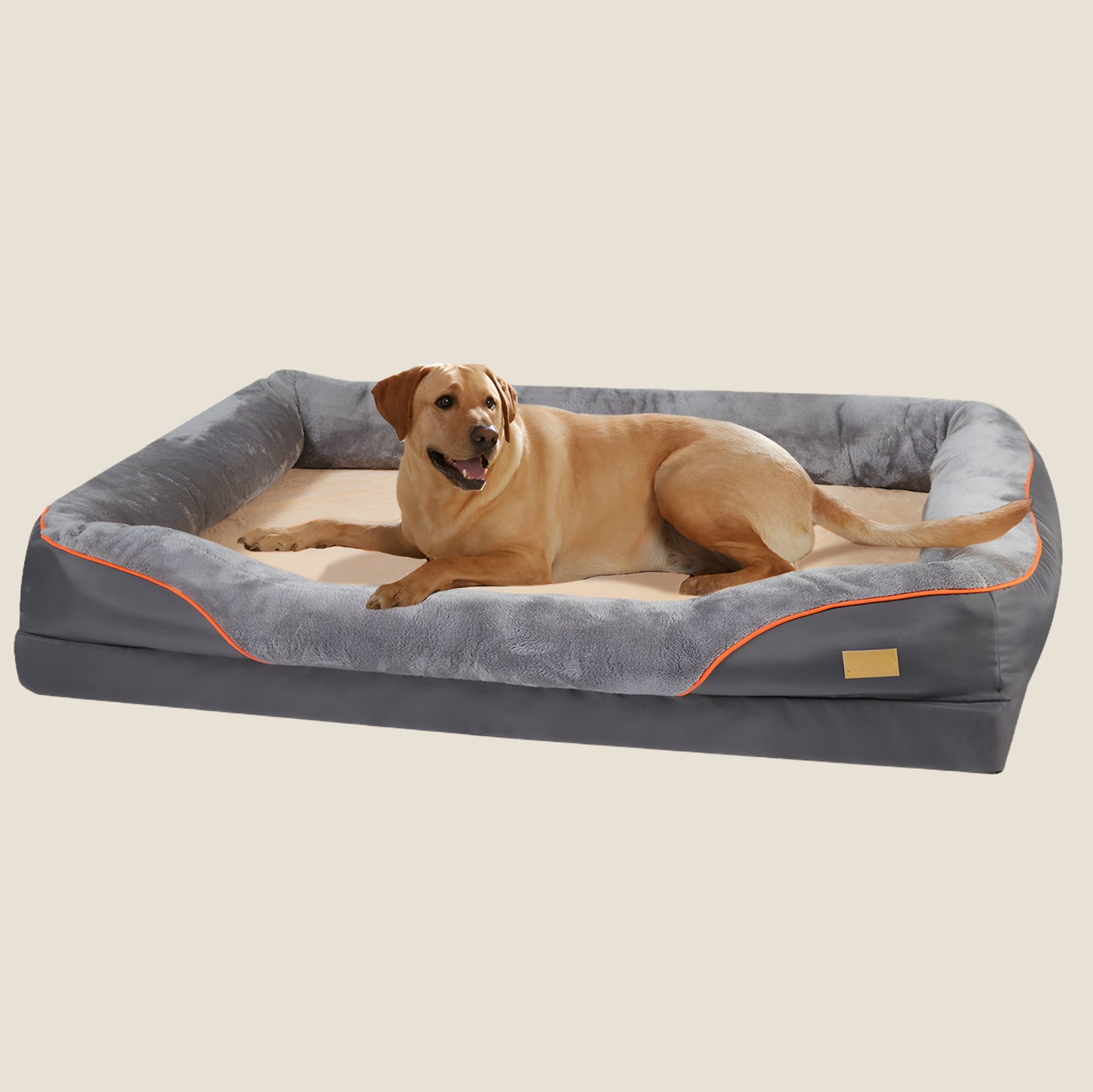 Memory Foam Dog Bed | Bolstered Sides | Waterproof Liner | Non-Slip | L, XL & 2XL
