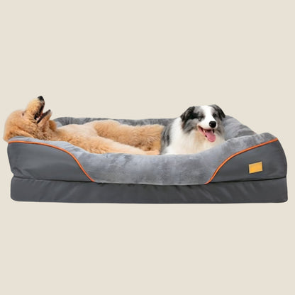 Memory Foam Dog Bed | Bolstered Sides | Waterproof Liner | Non-Slip | L, XL & 2XL