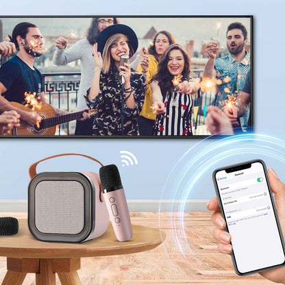 Mini Karaoke Speaker Set | Dual Wireless Mics | RGB Lights | Bluetooth 5.3 | USB-C | 3 Colours