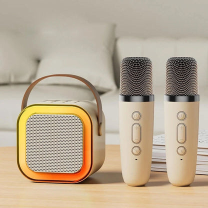 Mini Karaoke Speaker Set | Dual Wireless Mics | RGB Lights | Bluetooth 5.3 | USB-C | 3 Colours