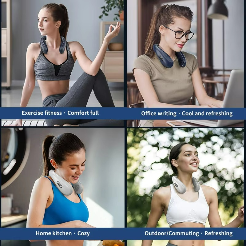 Wearable Neck Fan | 360° Semiconductor Cooling | 3 Speed | USB-C | 8–12hr Battery | 3 Colours