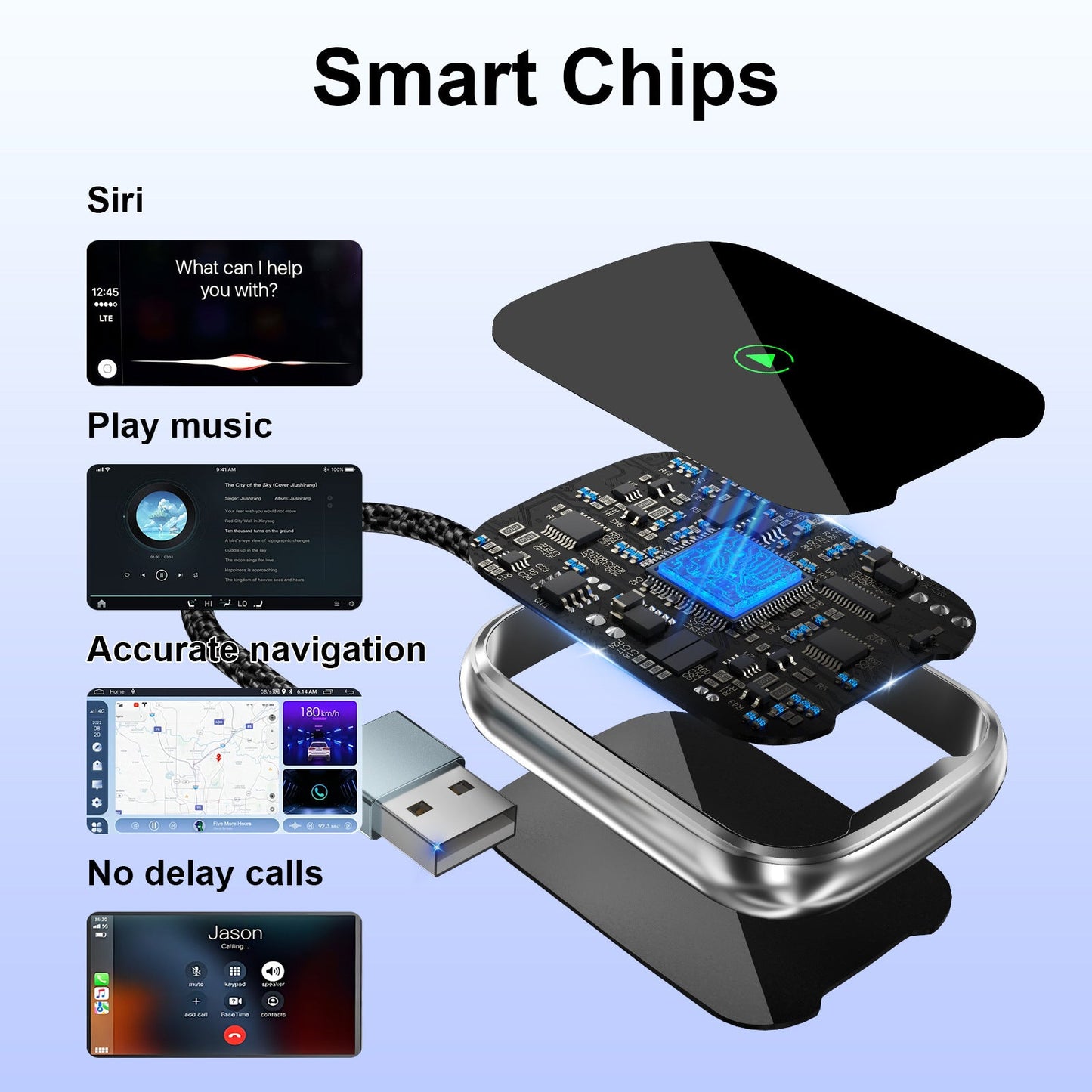 Wireless CarPlay & Android Auto Adapter | Bluetooth 5.2 | Plug & Play Car Tech