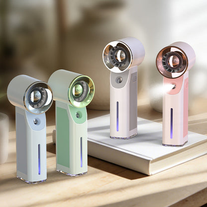 Bladeless Misting Fan | Nano-Atomising | USB Rechargeable | 4 Modes | White, Green, Pink & Blue