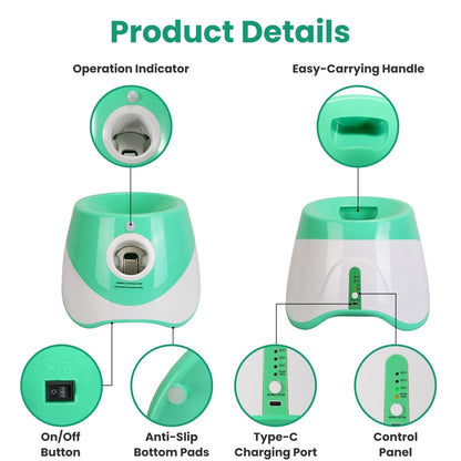 Automatic Dog Ball Launcher | 3 Distance Settings | Infrared Safety Sensor | 5H Battery | 6 Balls