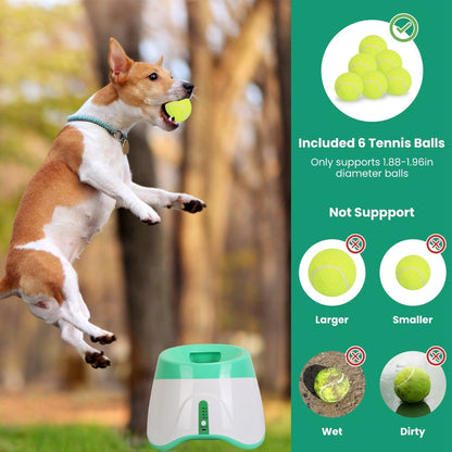 Automatic Dog Ball Launcher | 3 Distance Settings | Infrared Safety Sensor | 5H Battery | 6 Balls