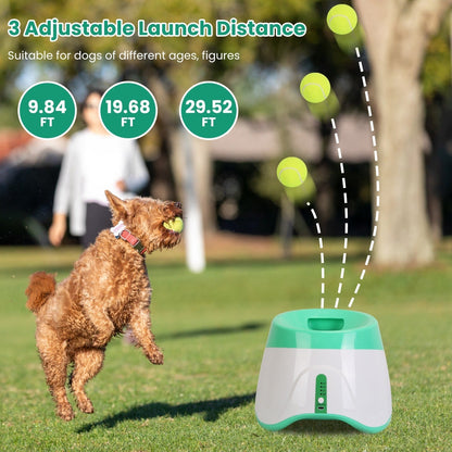 Automatic Dog Ball Launcher | 3 Distance Settings | Infrared Safety Sensor | 5H Battery | 6 Balls