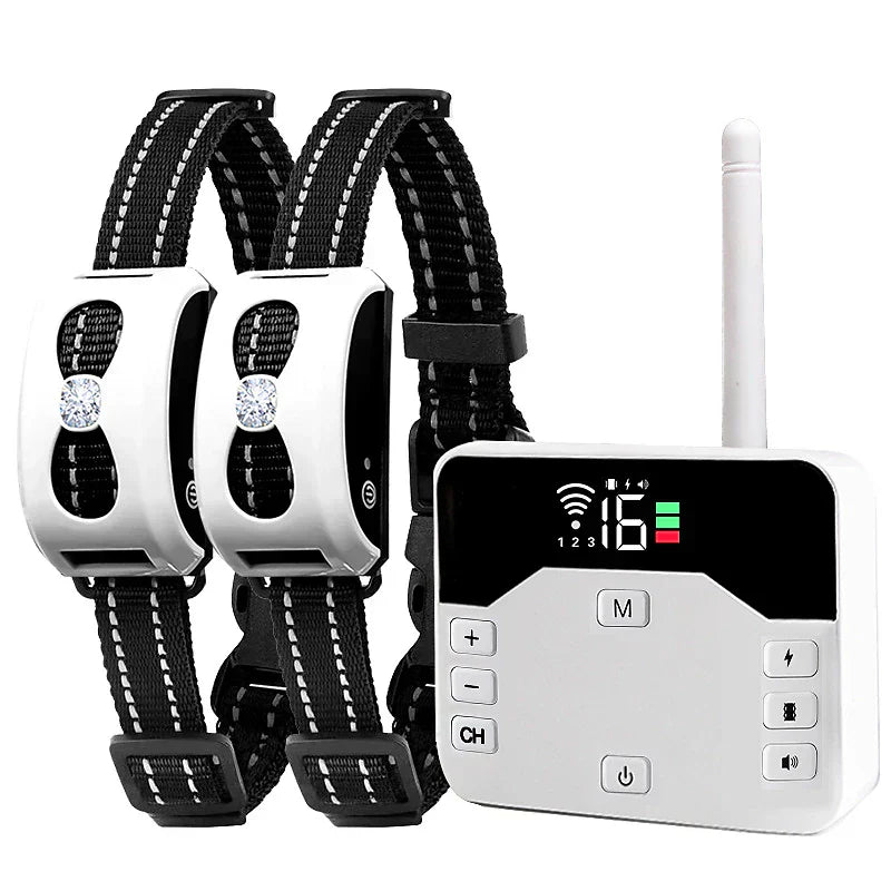 Wireless Dog Fence & Training Collar | IP65 Waterproof | 300m Range | Rechargeable | For 1 or 2 Dogs