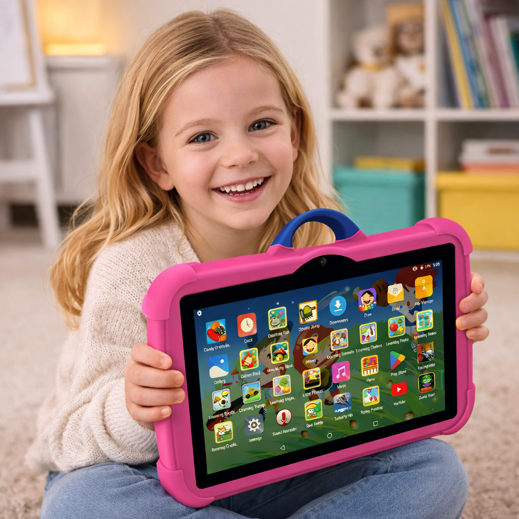 Kids Android Tablet | 4GB RAM | 64GB | Android 13 | Shockproof Case & Kickstand | 4 Colours