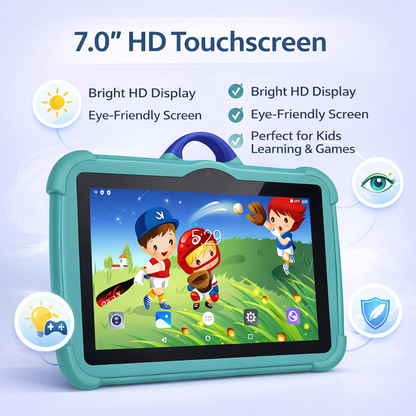 Kids Android Tablet | 4GB RAM | 64GB | Android 13 | Shockproof Case & Kickstand | 4 Colours