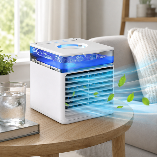 Evaporative Air Cooler | USB Powered | 3 Speeds | 23×23×25cm Desktop | ABS