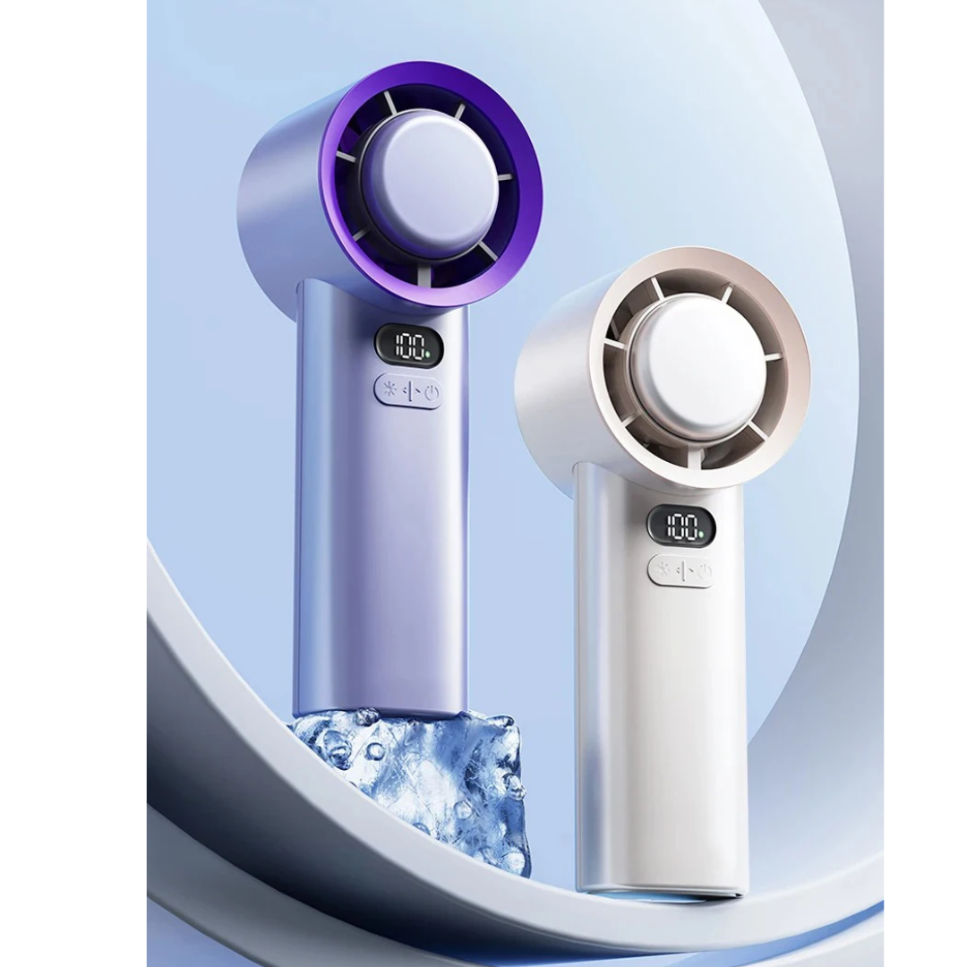 Portable Handheld Fan | 3 Speed | USB Rechargeable | 2400mAh & 3600mAh | Purple & White