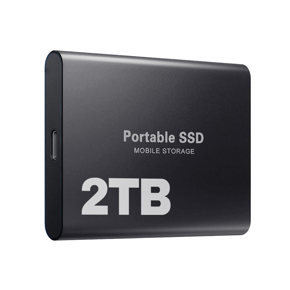 Portable SSD | 2TB | 1050 MB/s | USB-C & USB 3.1 | Plug & Play | Black, Blue & Red