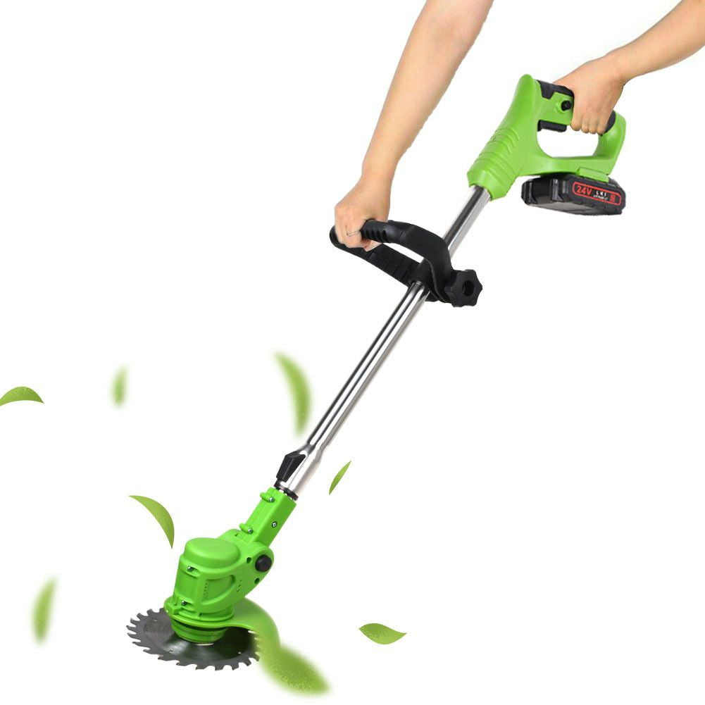 Cordless Grass Trimmer | 24V Motor | 6-Inch Blade | Telescopic Shaft