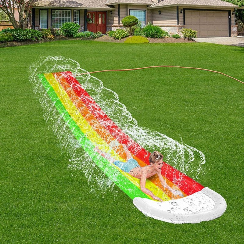 Garden Water Slide | 480×76cm | Built-In Spray | Splash Pool | No Inflation | Ages 8+