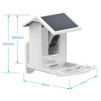 Smart Bird Feeder | 1080P HD Camera | AI Bird Recognition | Solar Powered | WiFi