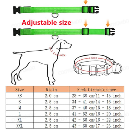 LED Pet Safety Collar | 3 Light Modes | USB Rechargeable | Night Glow | Dogs & Cats