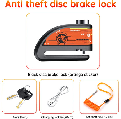120dB Motorcycle Disc Lock Bike Wheel Padlock Waterproof Scooter Motorcycle Alarm Lock Anti-Theft Padlock Bicycle Alarm Lock