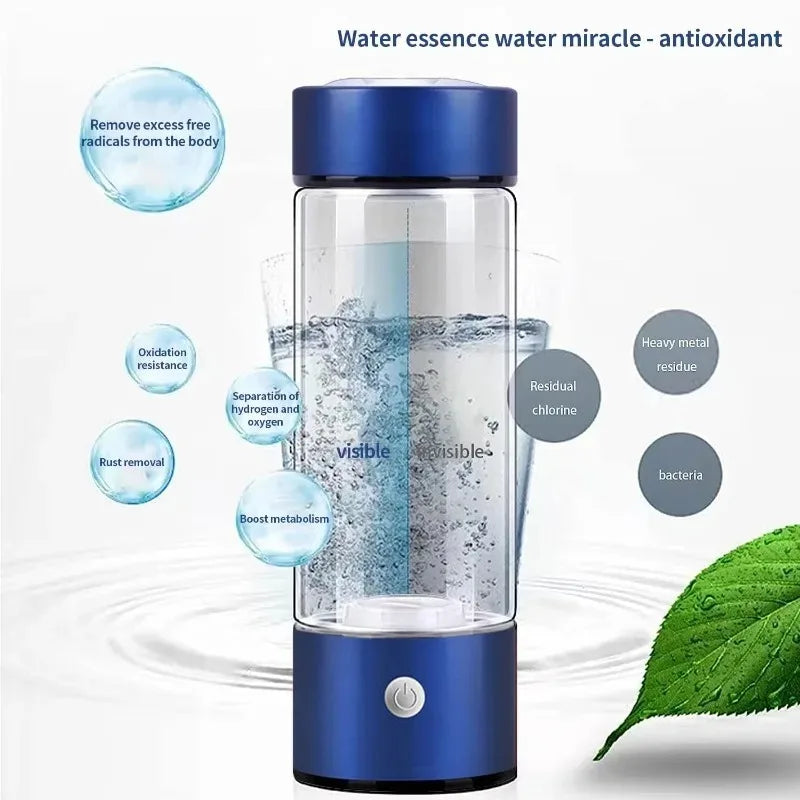 Hydrogen Water Bottle Ioniser | SPE/PEM Technology | USB Rechargeable | 5 Colours