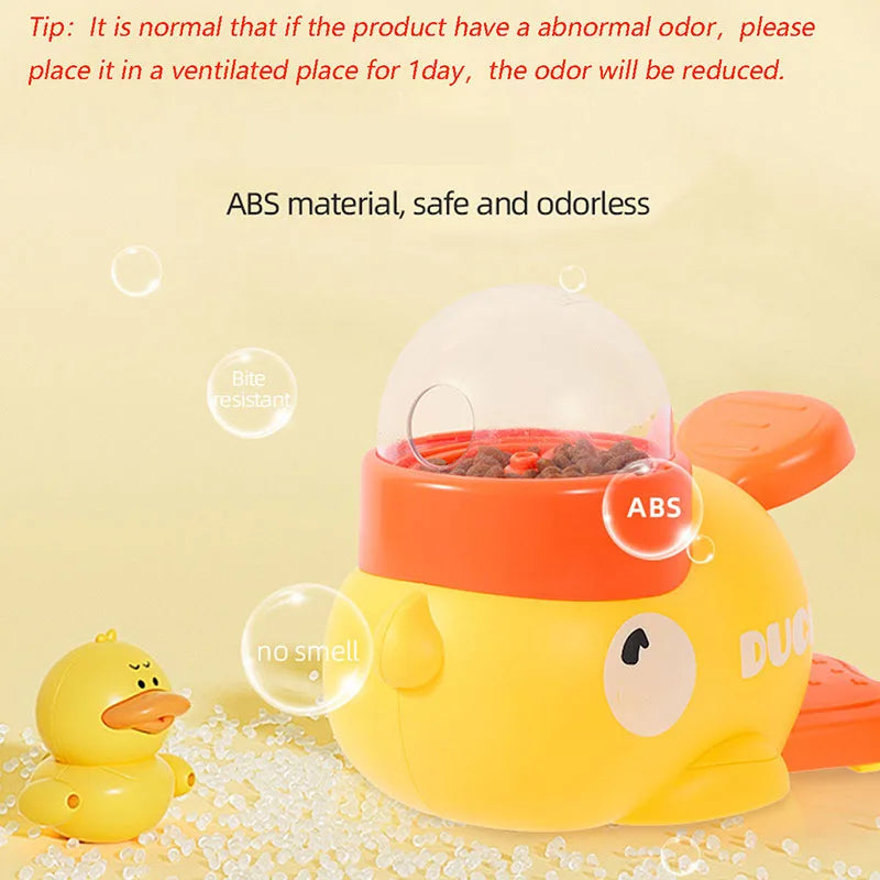 Interactive Duck Puzzle Feeder for Dogs & Cats | 3 Food Outlet Sizes | 12-20mm | Yellow