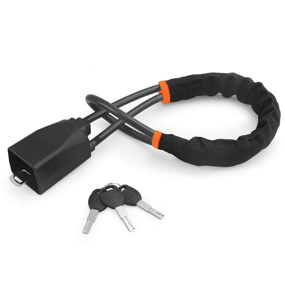 Universal Steering Wheel Lock with Seat Belt Socket and Steel Cable – Heavy-Duty Anti-Theft Security Device with 3 Keys for Cars, Trucks, SUVs, Vans and RVs